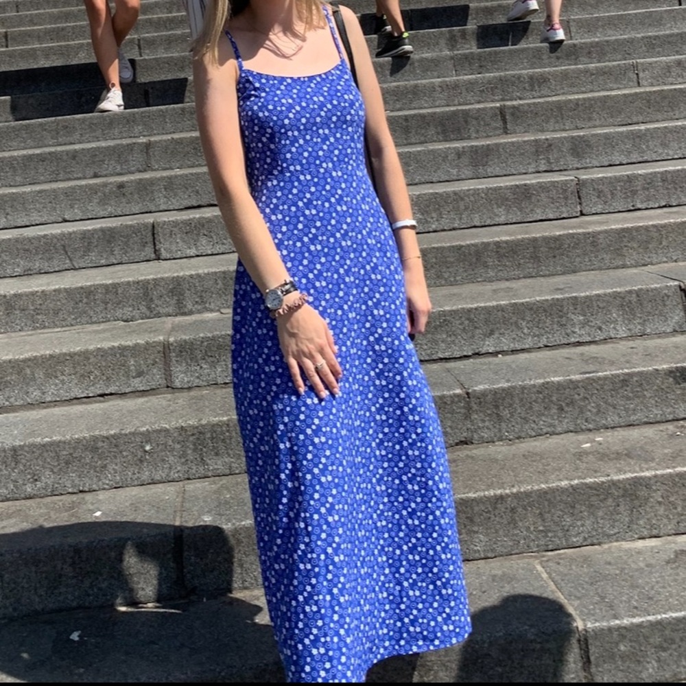 Blue summer maxi dress